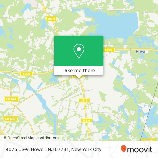 Mapa de 4076 US-9, Howell, NJ 07731