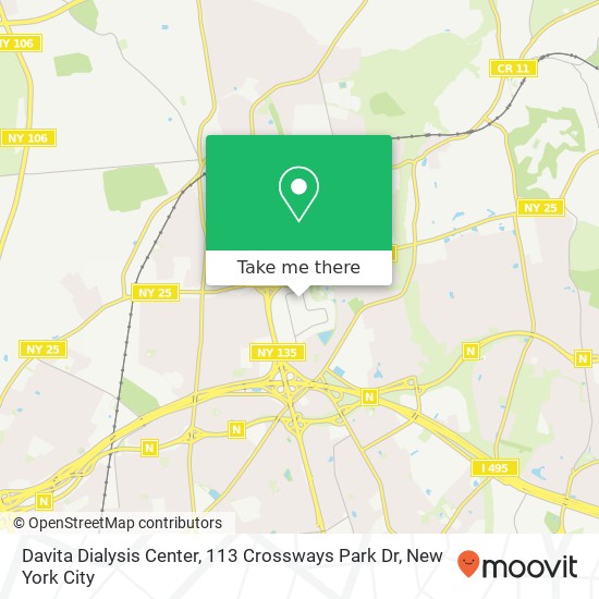 Davita Dialysis Center, 113 Crossways Park Dr map