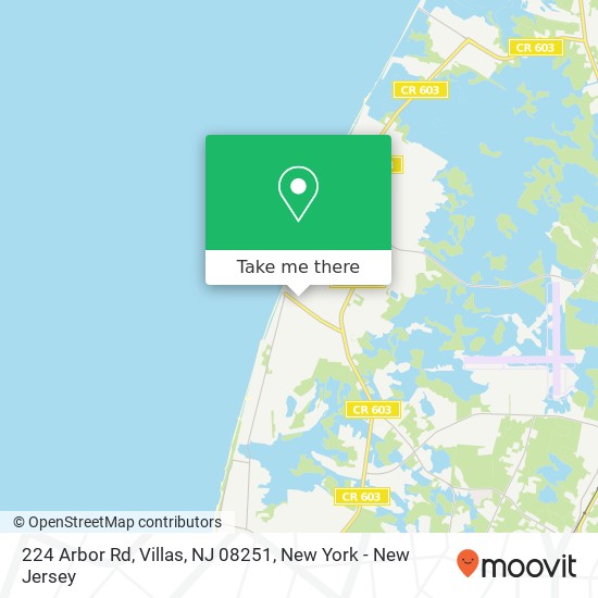 Mapa de 224 Arbor Rd, Villas, NJ 08251