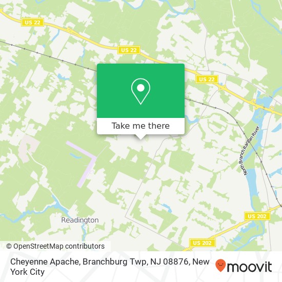 Mapa de Cheyenne Apache, Branchburg Twp, NJ 08876