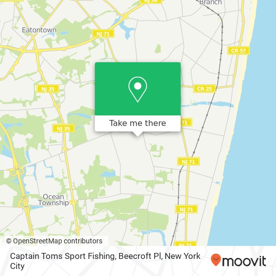 Captain Toms Sport Fishing, Beecroft Pl map