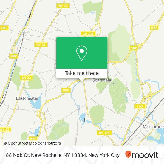 Mapa de 88 Nob Ct, New Rochelle, NY 10804