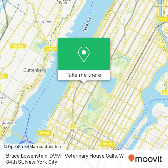 Mapa de Bruce Lowenstein, DVM - Veterinary House Calls, W 84th St