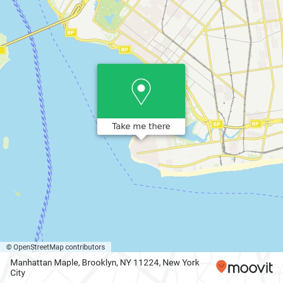 Mapa de Manhattan Maple, Brooklyn, NY 11224