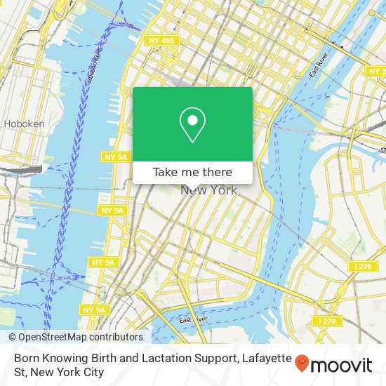 Mapa de Born Knowing Birth and Lactation Support, Lafayette St