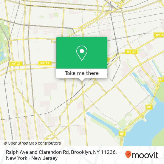 Mapa de Ralph Ave and Clarendon Rd, Brooklyn, NY 11236