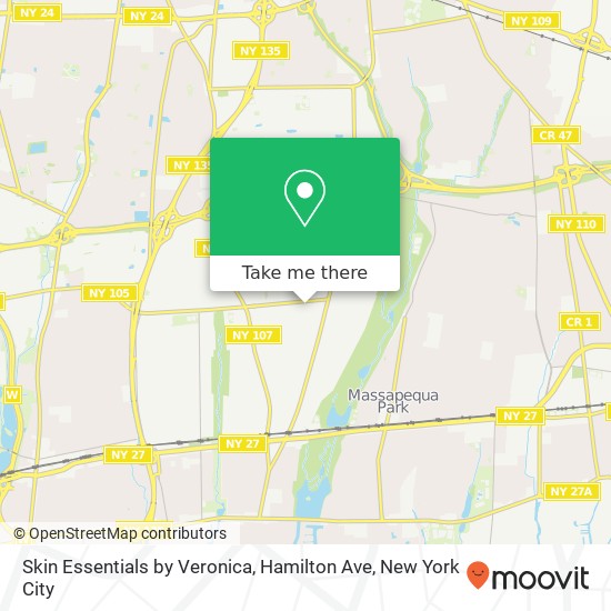 Mapa de Skin Essentials by Veronica, Hamilton Ave