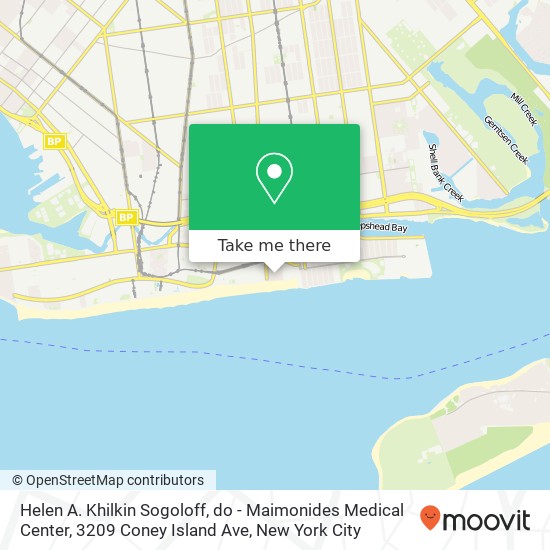 Mapa de Helen A. Khilkin Sogoloff, do - Maimonides Medical Center, 3209 Coney Island Ave