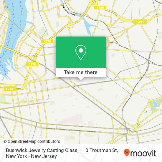 Mapa de Bushwick Jewelry Casting Class, 110 Troutman St