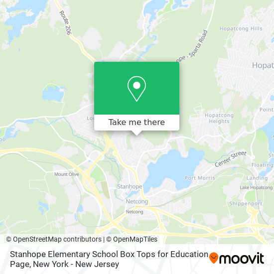 Stanhope Elementary School Box Tops for Education Page map