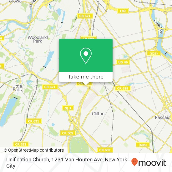 Mapa de Unification Church, 1231 Van Houten Ave