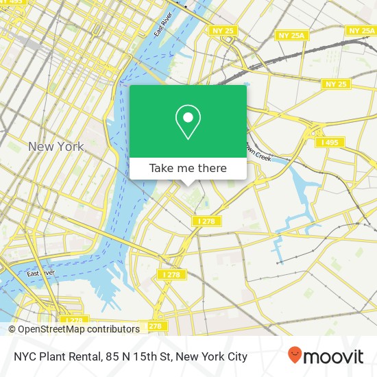 Mapa de NYC Plant Rental, 85 N 15th St