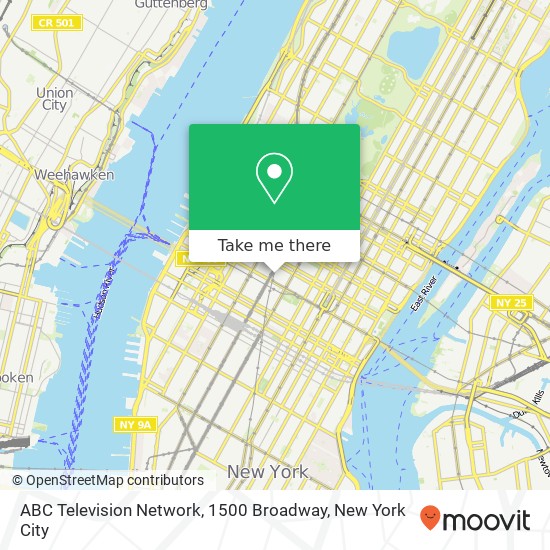 ABC Television Network, 1500 Broadway map