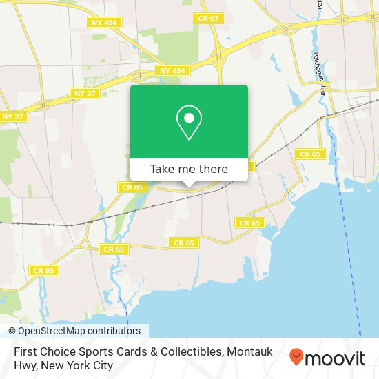 Mapa de First Choice Sports Cards & Collectibles, Montauk Hwy
