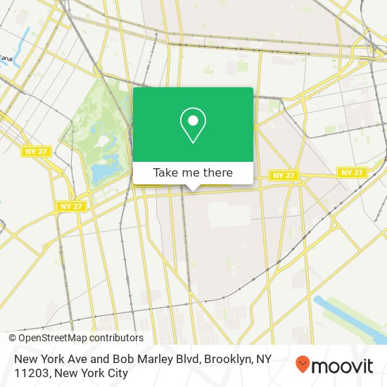 New York Ave and Bob Marley Blvd, Brooklyn, NY 11203 map