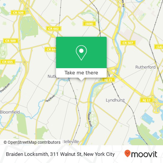 Mapa de Braiden Locksmith, 311 Walnut St