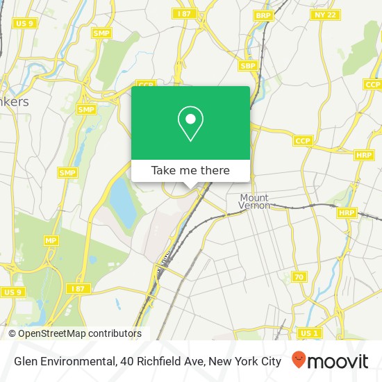 Mapa de Glen Environmental, 40 Richfield Ave