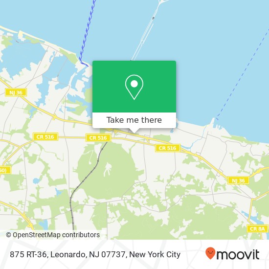 Mapa de 875 RT-36, Leonardo, NJ 07737
