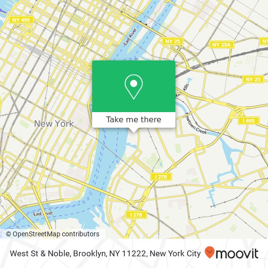 Mapa de West St & Noble, Brooklyn, NY 11222