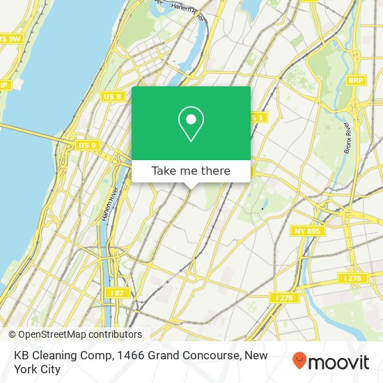 KB Cleaning Comp, 1466 Grand Concourse map