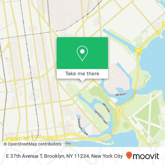 Mapa de E 37th Avenue T, Brooklyn, NY 11234