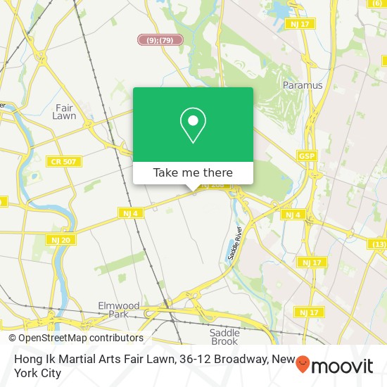 Mapa de Hong Ik Martial Arts Fair Lawn, 36-12 Broadway