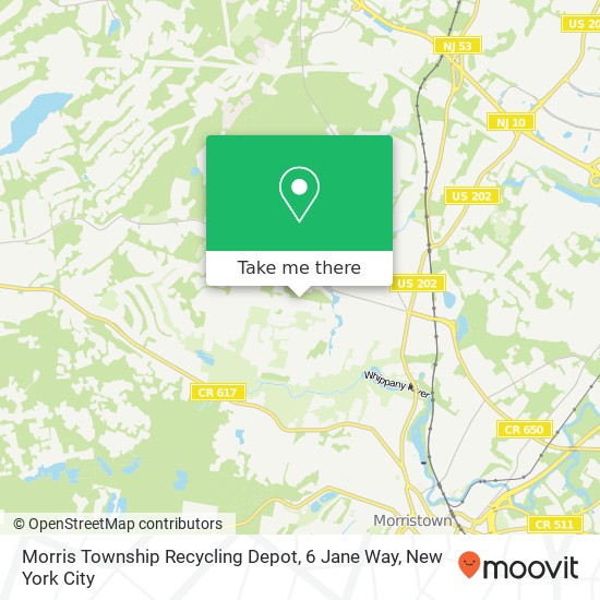 Mapa de Morris Township Recycling Depot, 6 Jane Way