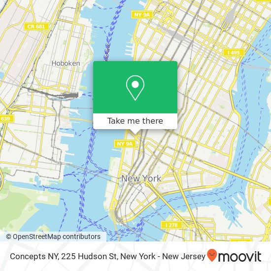 Concepts NY, 225 Hudson St map