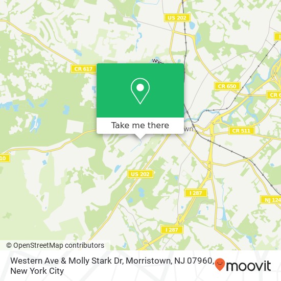 Mapa de Western Ave & Molly Stark Dr, Morristown, NJ 07960