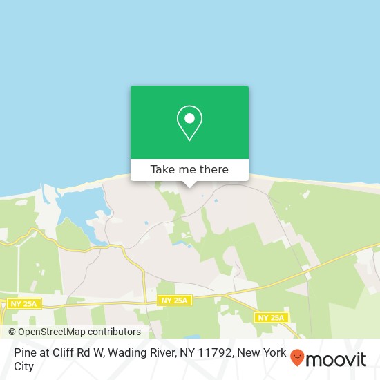Mapa de Pine at Cliff Rd W, Wading River, NY 11792