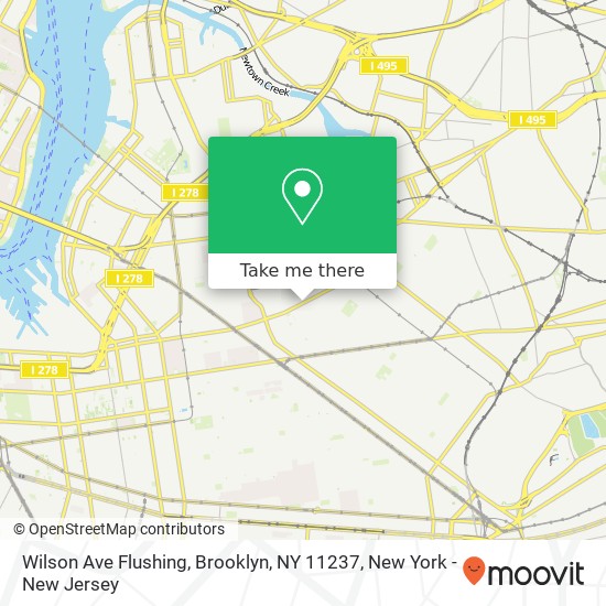 Mapa de Wilson Ave Flushing, Brooklyn, NY 11237