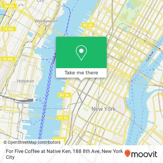 For Five Coffee at Native Ken, 188 8th Ave map