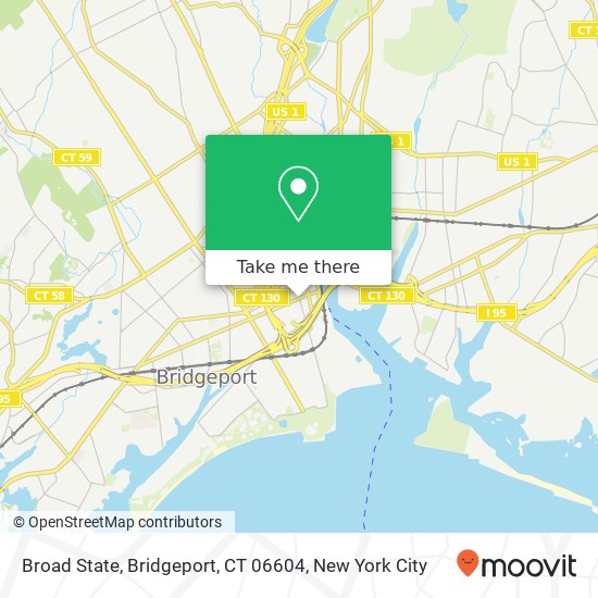 Mapa de Broad State, Bridgeport, CT 06604