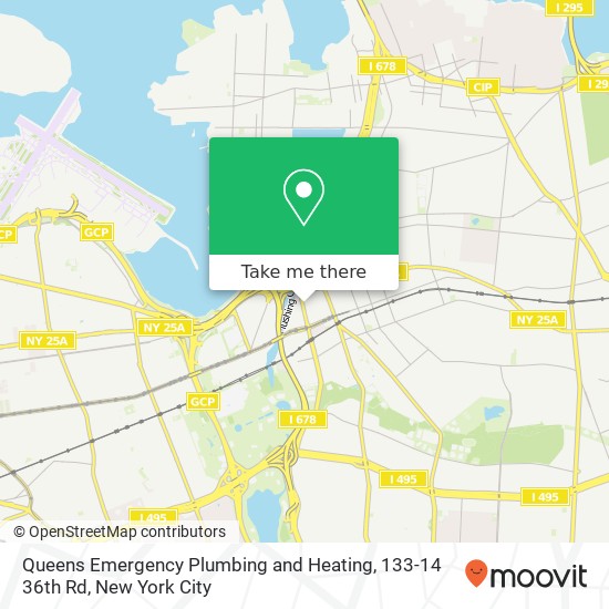 Mapa de Queens Emergency Plumbing and Heating, 133-14 36th Rd
