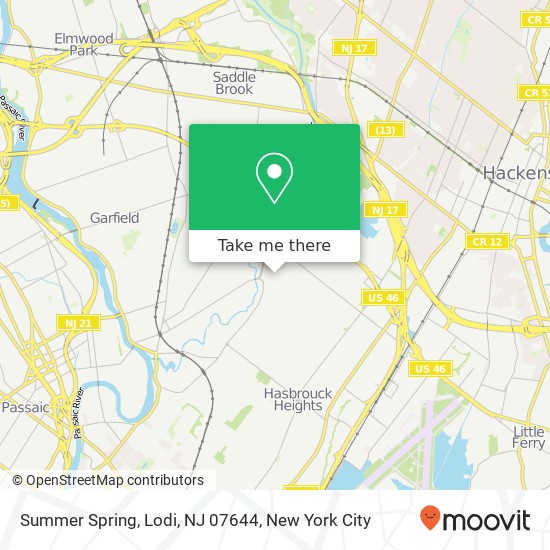 Mapa de Summer Spring, Lodi, NJ 07644