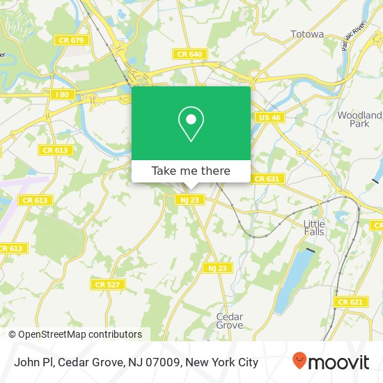 Mapa de John Pl, Cedar Grove, NJ 07009