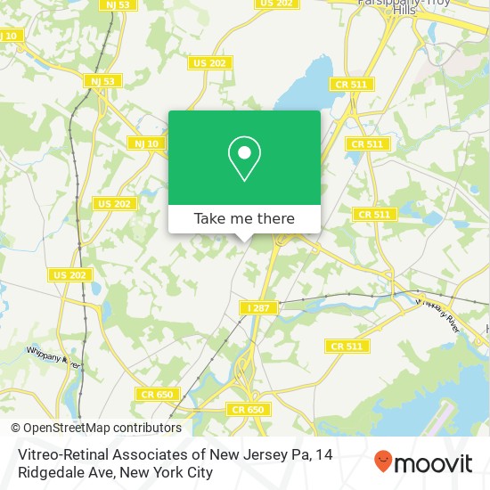 Vitreo-Retinal Associates of New Jersey Pa, 14 Ridgedale Ave map
