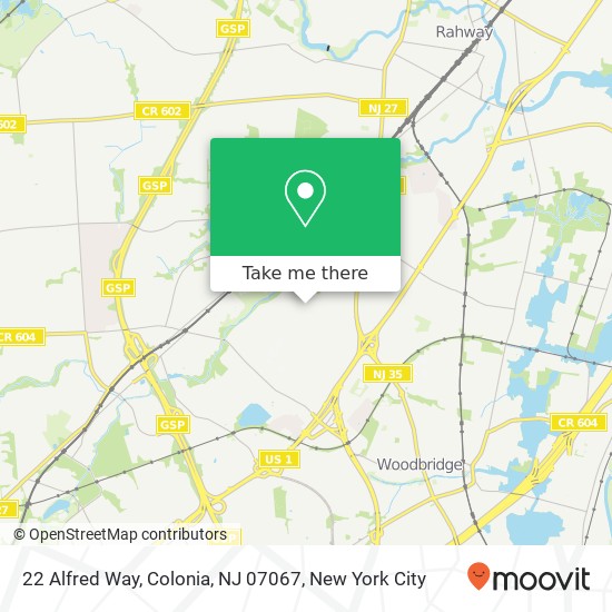 22 Alfred Way, Colonia, NJ 07067 map