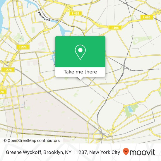 Mapa de Greene Wyckoff, Brooklyn, NY 11237