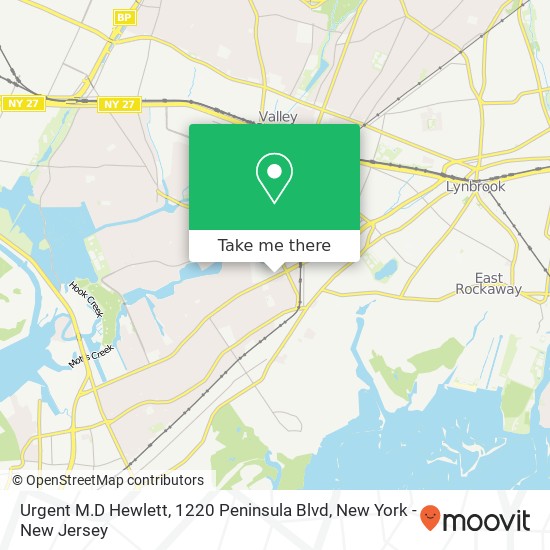 Urgent M.D Hewlett, 1220 Peninsula Blvd map