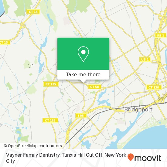 Vayner Family Dentistry, Tunxis Hill Cut Off map