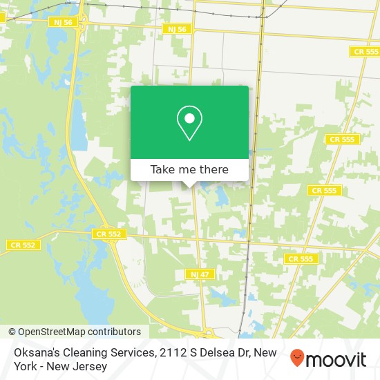 Mapa de Oksana's Cleaning Services, 2112 S Delsea Dr
