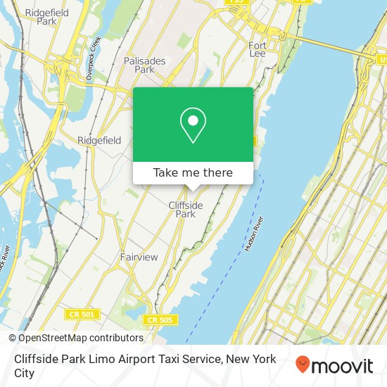 Cliffside Park Limo Airport Taxi Service map