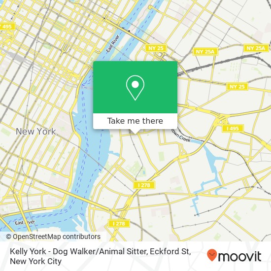 Mapa de Kelly York - Dog Walker / Animal Sitter, Eckford St