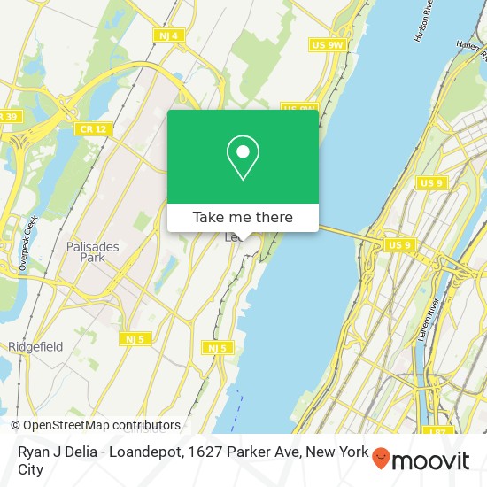 Mapa de Ryan J Delia - Loandepot, 1627 Parker Ave