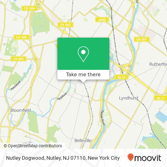 Mapa de Nutley Dogwood, Nutley, NJ 07110