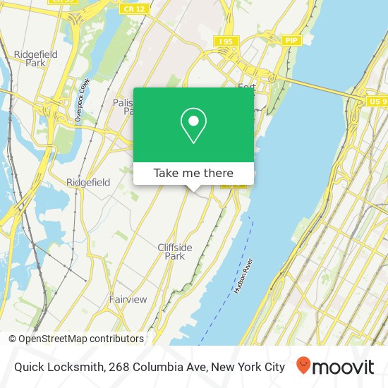 Mapa de Quick Locksmith, 268 Columbia Ave