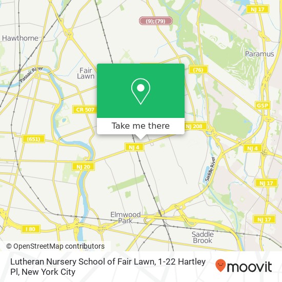 Lutheran Nursery School of Fair Lawn, 1-22 Hartley Pl map