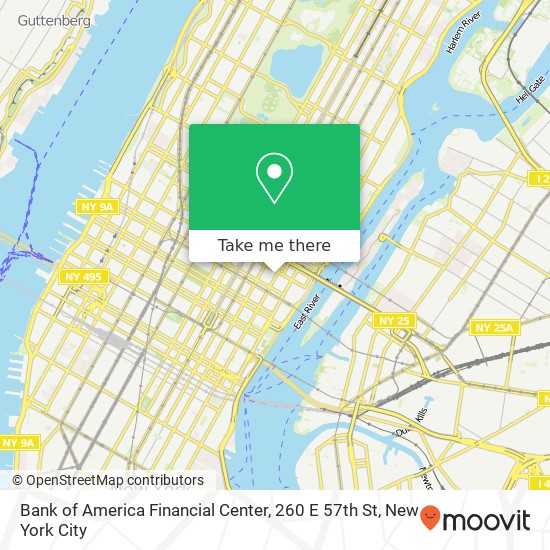 Bank of America Financial Center, 260 E 57th St map