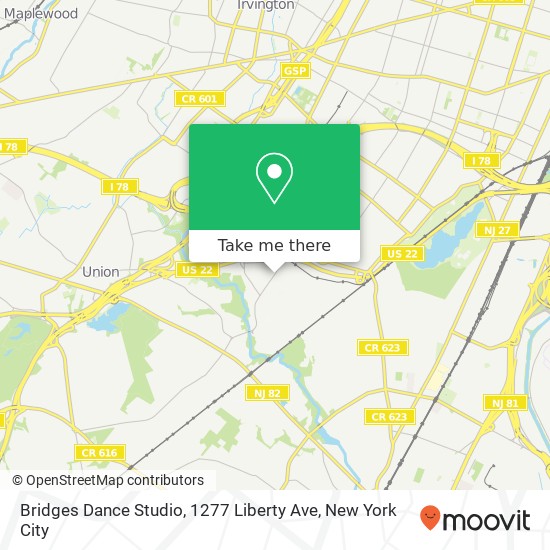 Mapa de Bridges Dance Studio, 1277 Liberty Ave